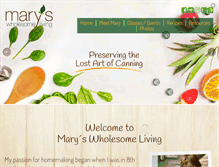 Tablet Screenshot of maryswholesomeliving.com